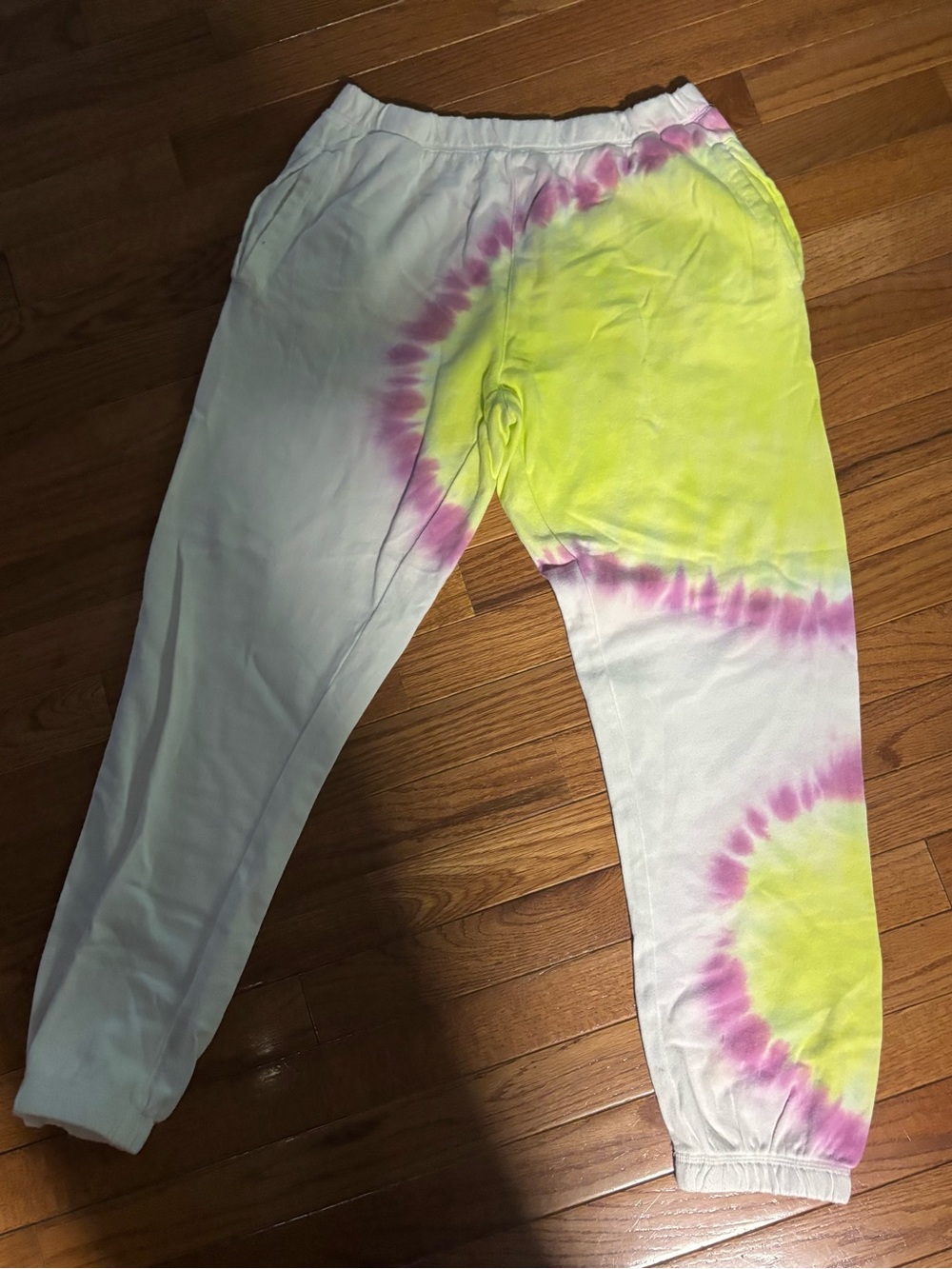 Z Supply Tie-Dye Joggers in Yellow & Purple size medium